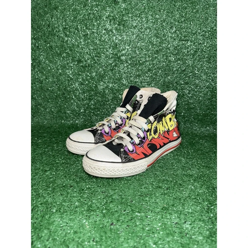 RARE SIZE‎ 2 Converse AOP Graffiti Street Art OG Y2K Multicolor Vintage Sneakers